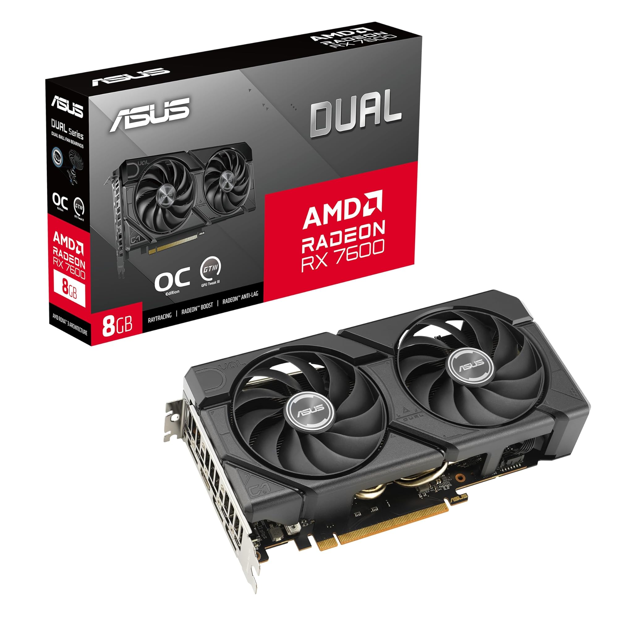 Asus Dual Radeon RX 7600 EVO OC Edition - Scheda Grafica 8GB