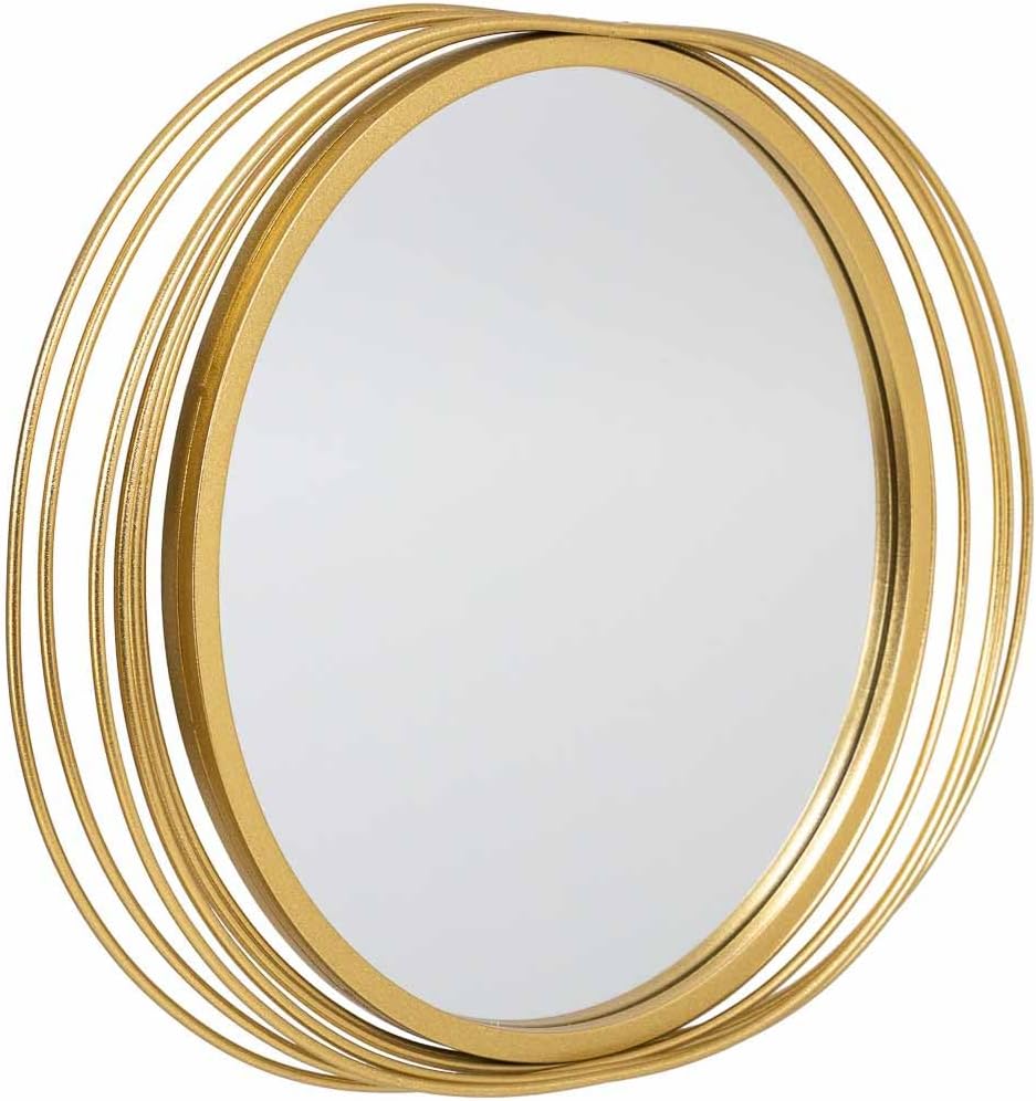 Espejo Ovalado De Pared De Metal Dorado