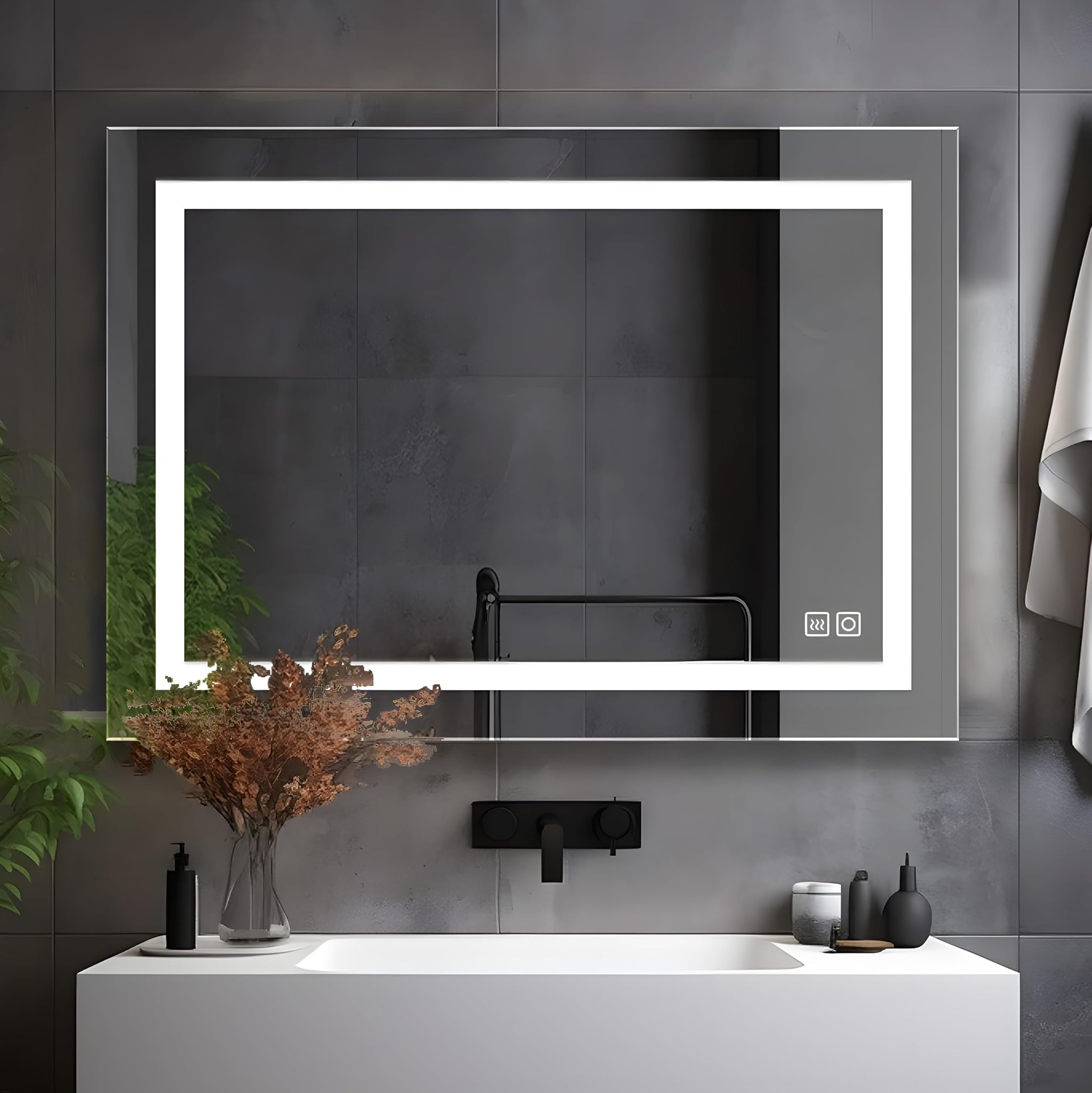 Lisa Specchio da Bagno a LED 80x60 cm con Touch
