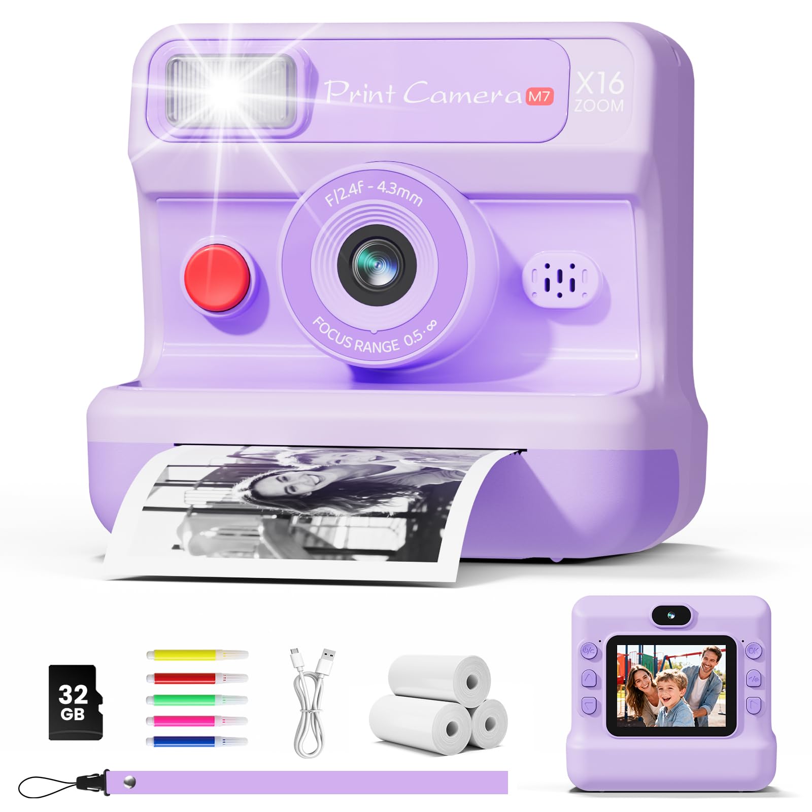 Macchina Fotografica Bambini Istantanea HD 1080P