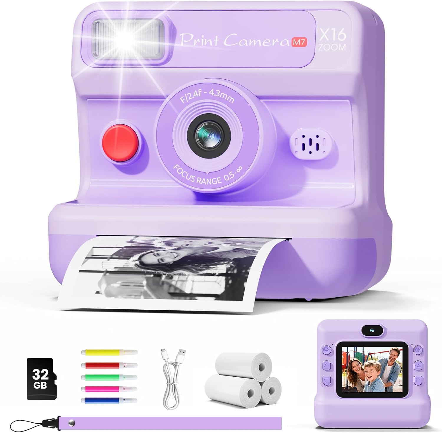 Macchina Fotografica Bambini Istantanea HD 1080P - immagine 1