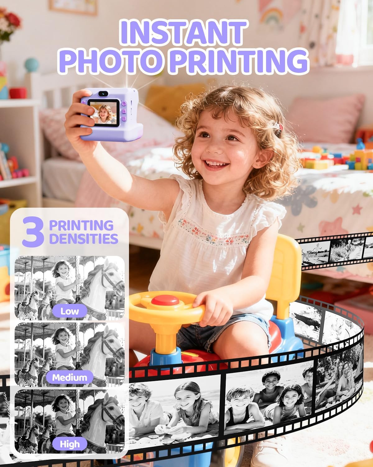 Macchina Fotografica Bambini Istantanea HD 1080P - immagine 3