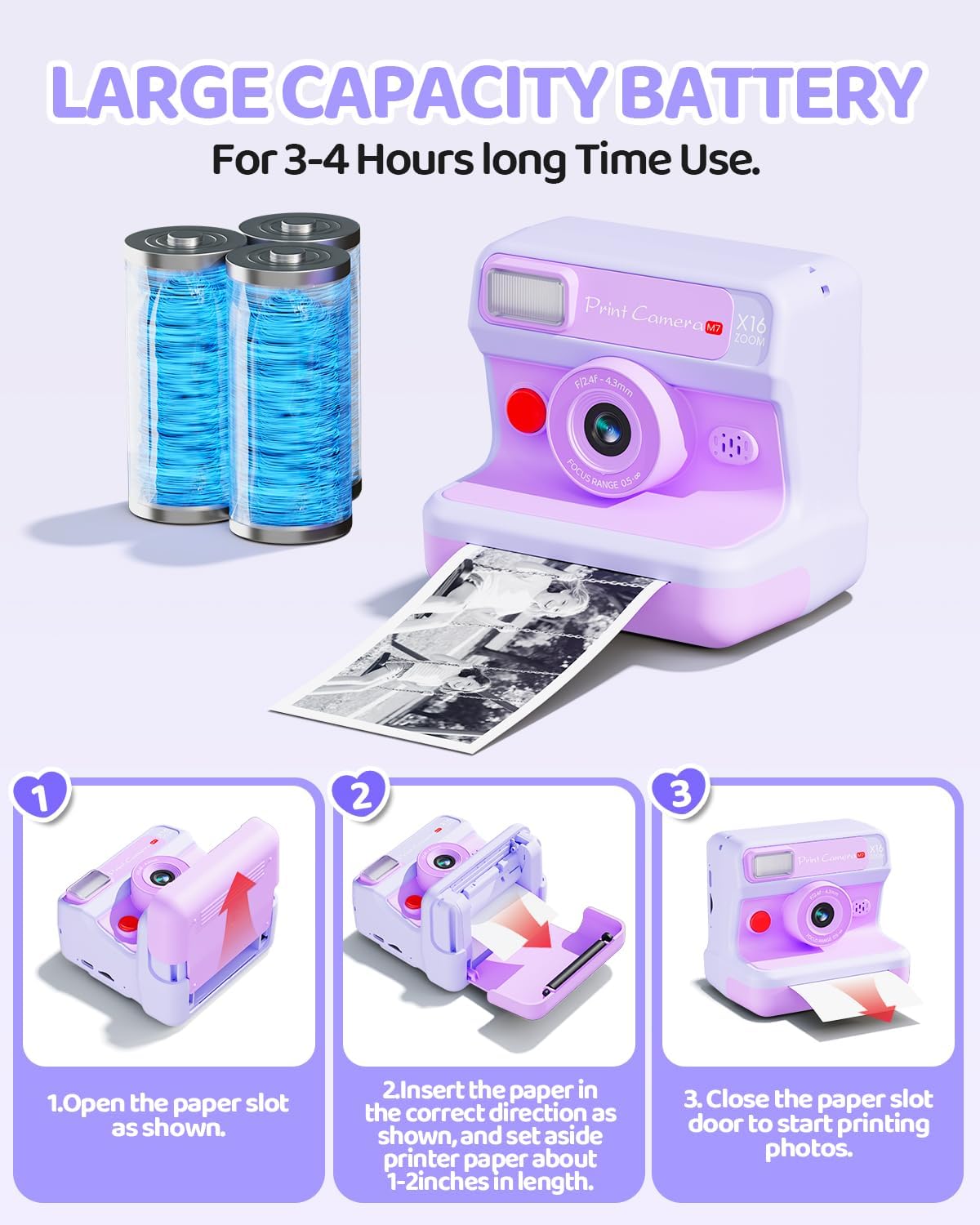 Macchina Fotografica Bambini Istantanea HD 1080P - immagine 6