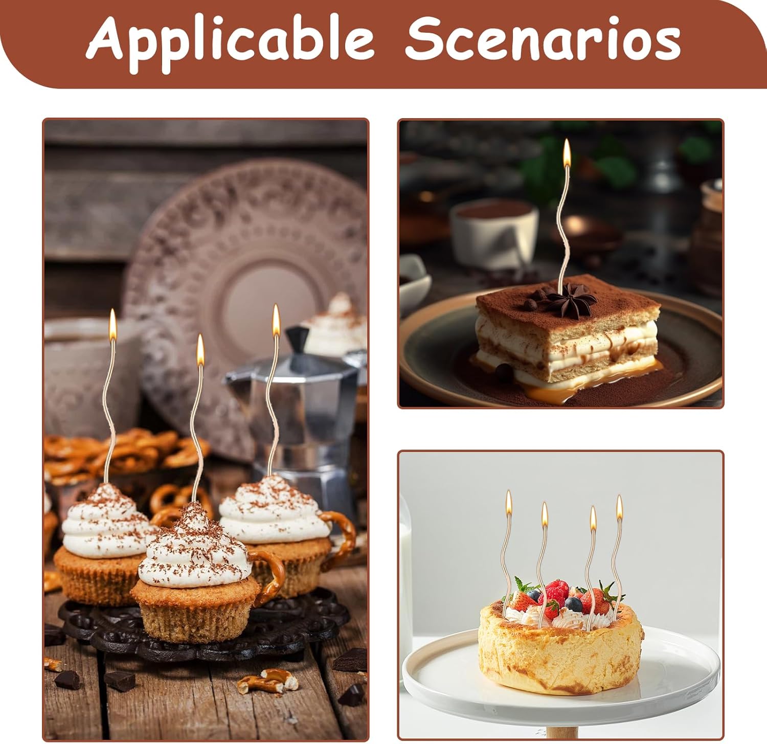 48 Candeline Compleanno a Spirale Metalliche Champagne - immagine 4