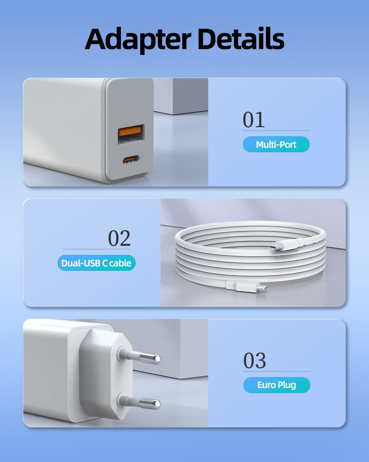 Caricabatterie 30W con Cavo 1,8m per Google Pixel - immagine 2