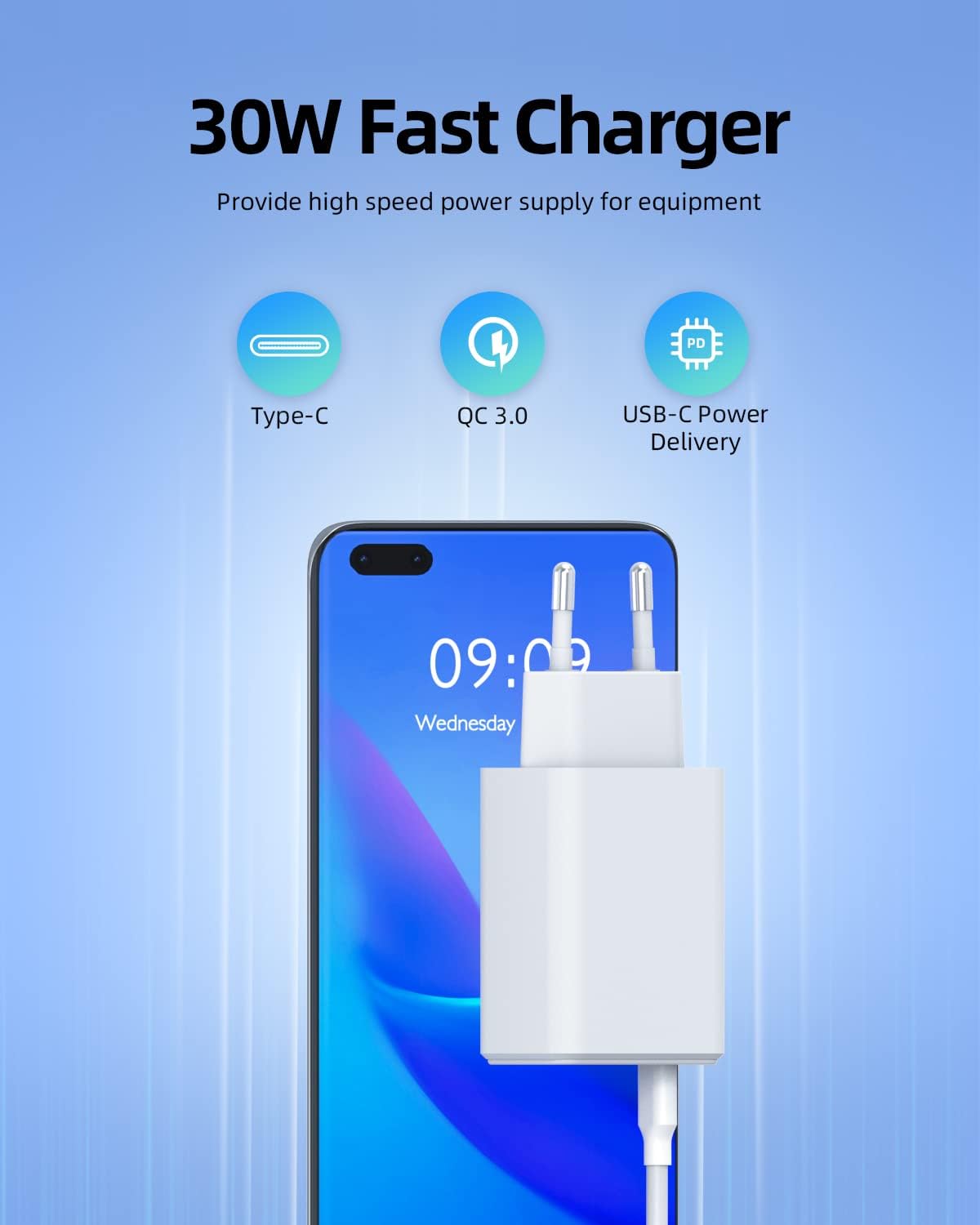 Caricabatterie 30W con Cavo 1,8m per Google Pixel - immagine 3