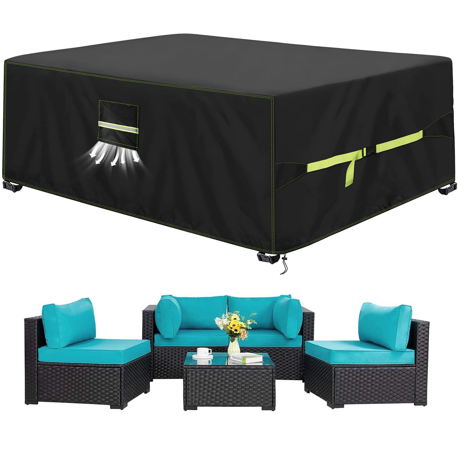 VDISRR Copertura Tavolo Esterno Impermeabile 280x210x74cm