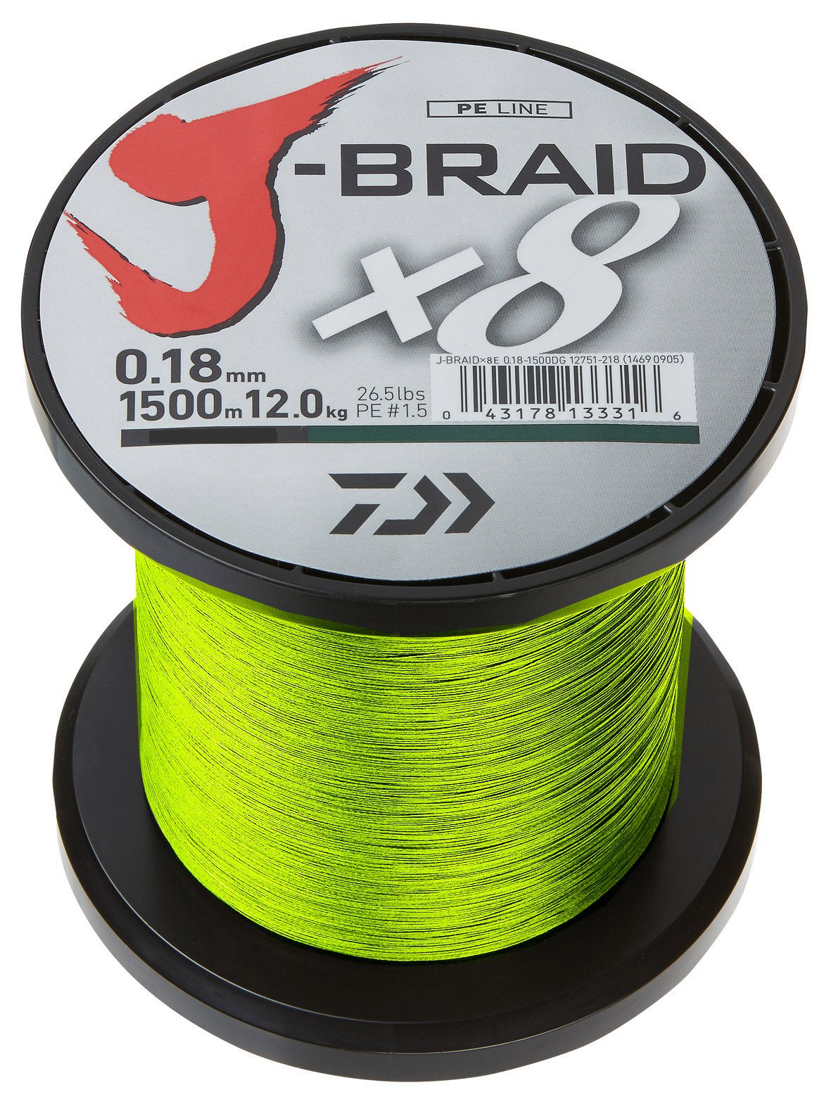 DAIWA J BRAID X8 0,24MM 1500MT CHARTREUSE (VERDE CHIARO)