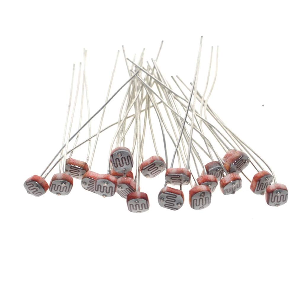 HiLetgo 100pcs 5528 Light Dependent Resistor LDR 5MM Photoresistor ...