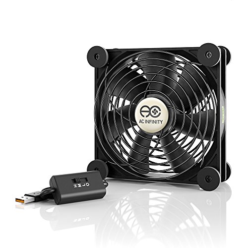 AC Infinity, ventola Multifan S3, silenziosa, USB, da 120 mm, per raffreddamento di ricevitore DVR, Playstation, Xbox e computer