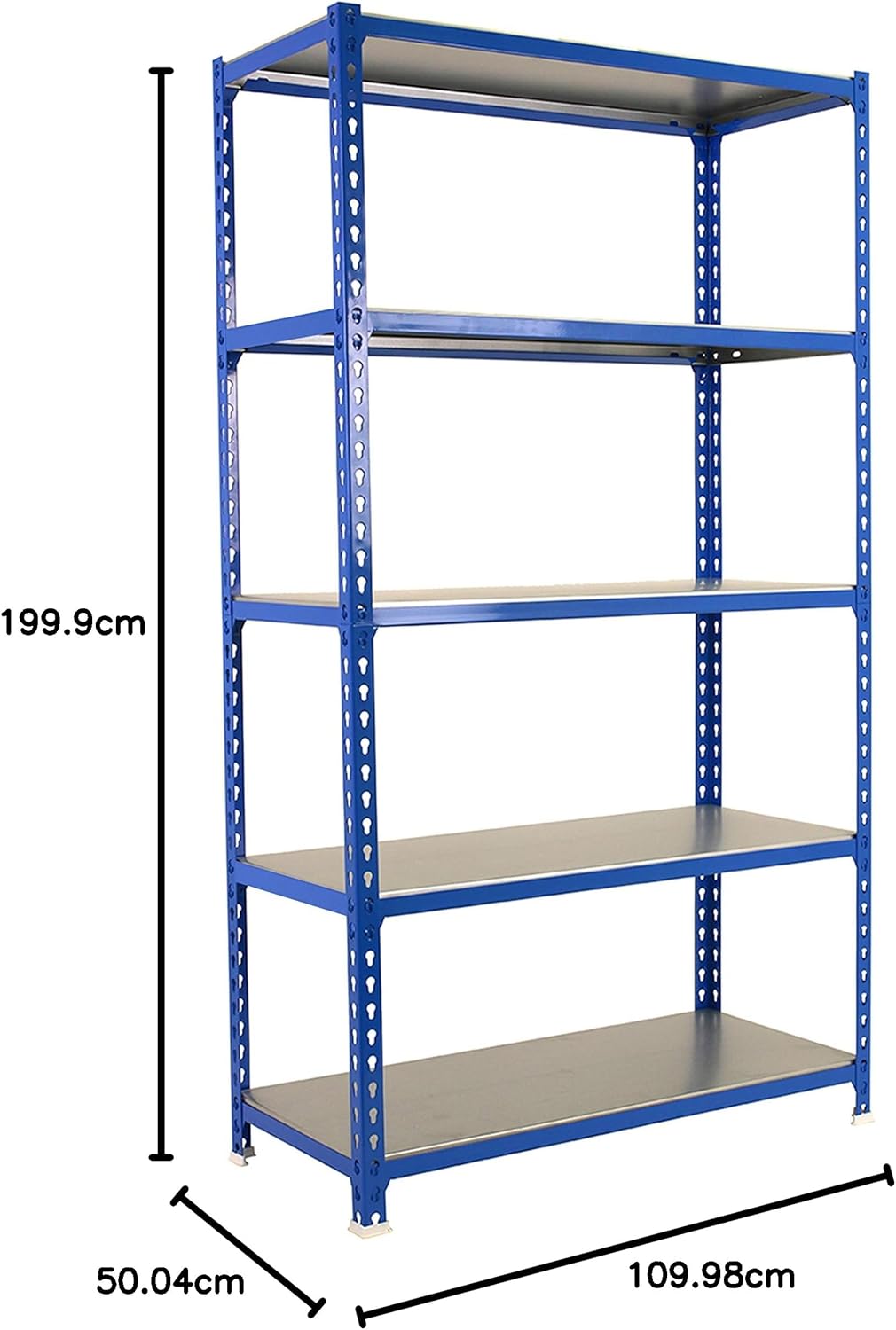 Simon Rack Scaffale Metallo Garage 5 Ripiani, Blu/Zincato - immagine 2