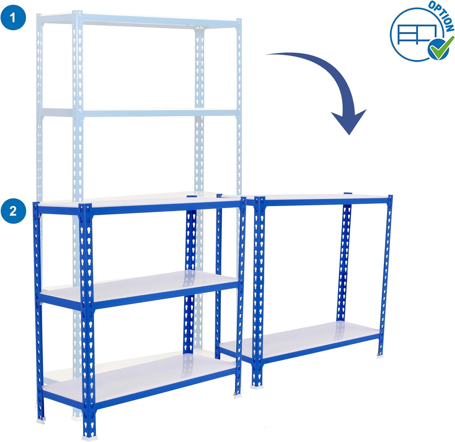 Simon Rack Scaffale Metallo Garage 5 Ripiani, Blu/Zincato - immagine 9