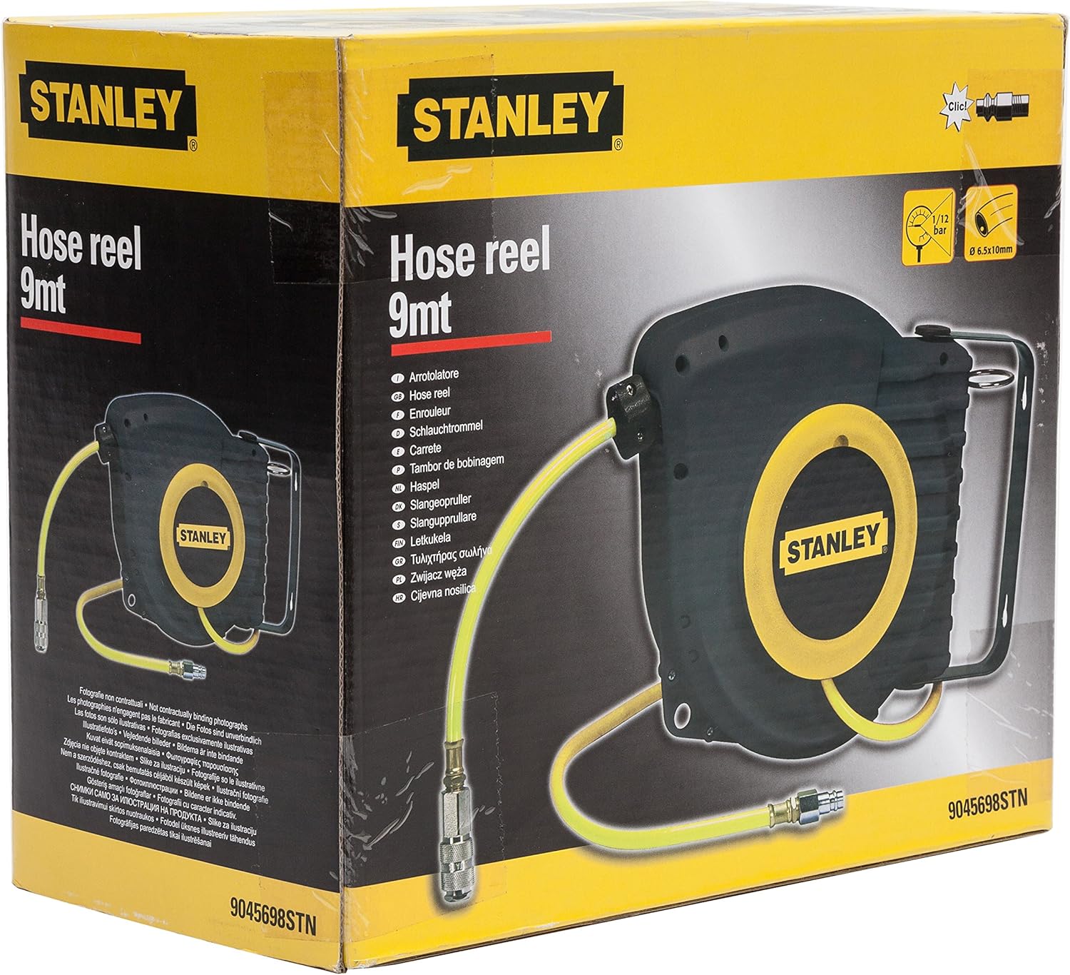 STANLEY 9045698STN Avvolgitubo Professionale, Nero Giallo, 9 metri - immagine 3