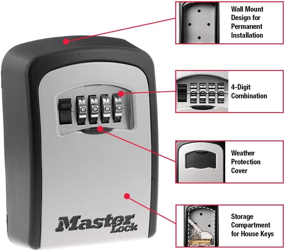 Master Lock 5401EC - Cassaforte a Muro per Chiavi - immagine 2