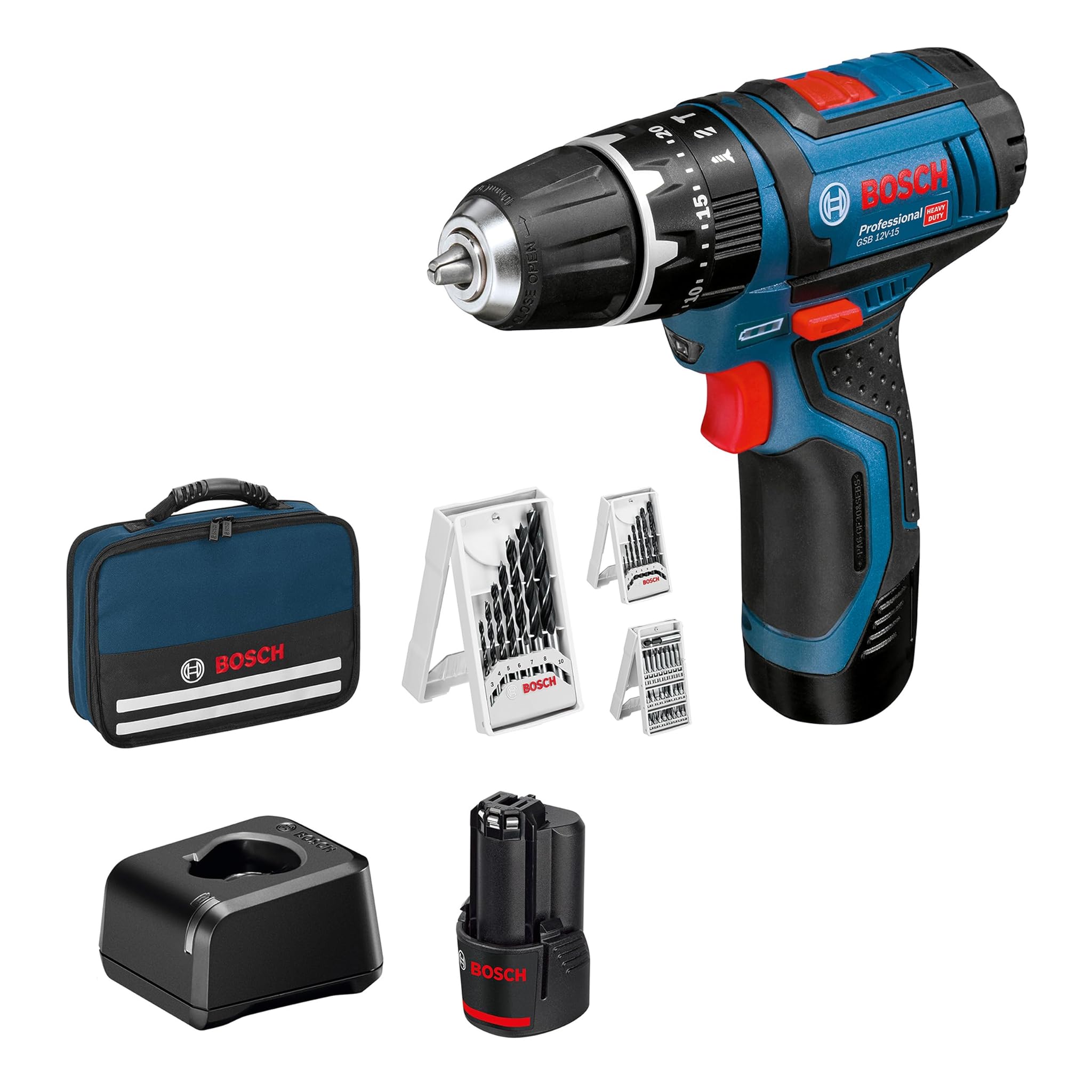 Bosch Professional GSB 12V-15 - Trapano Avvitatore con Percussione