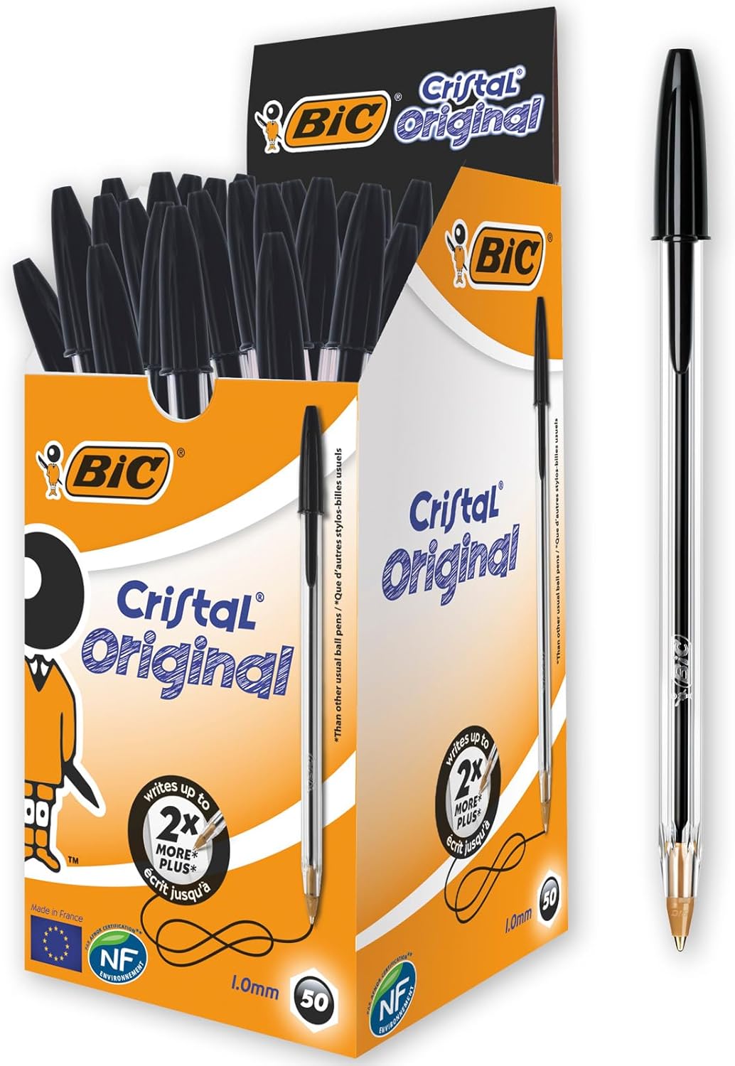 Bic Cristal Original - Penne Nere a Sfera 1mm (50 pz) - immagine 1