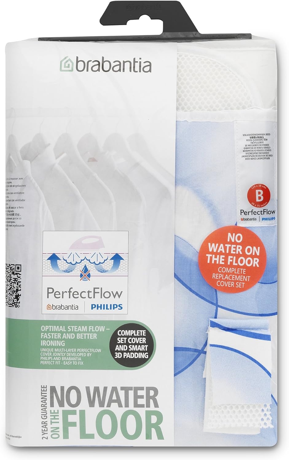 Brabantia Perfectflow Fodera con Mollettone 3D Textile, 124x38 cm, Bubbles - immagine 3