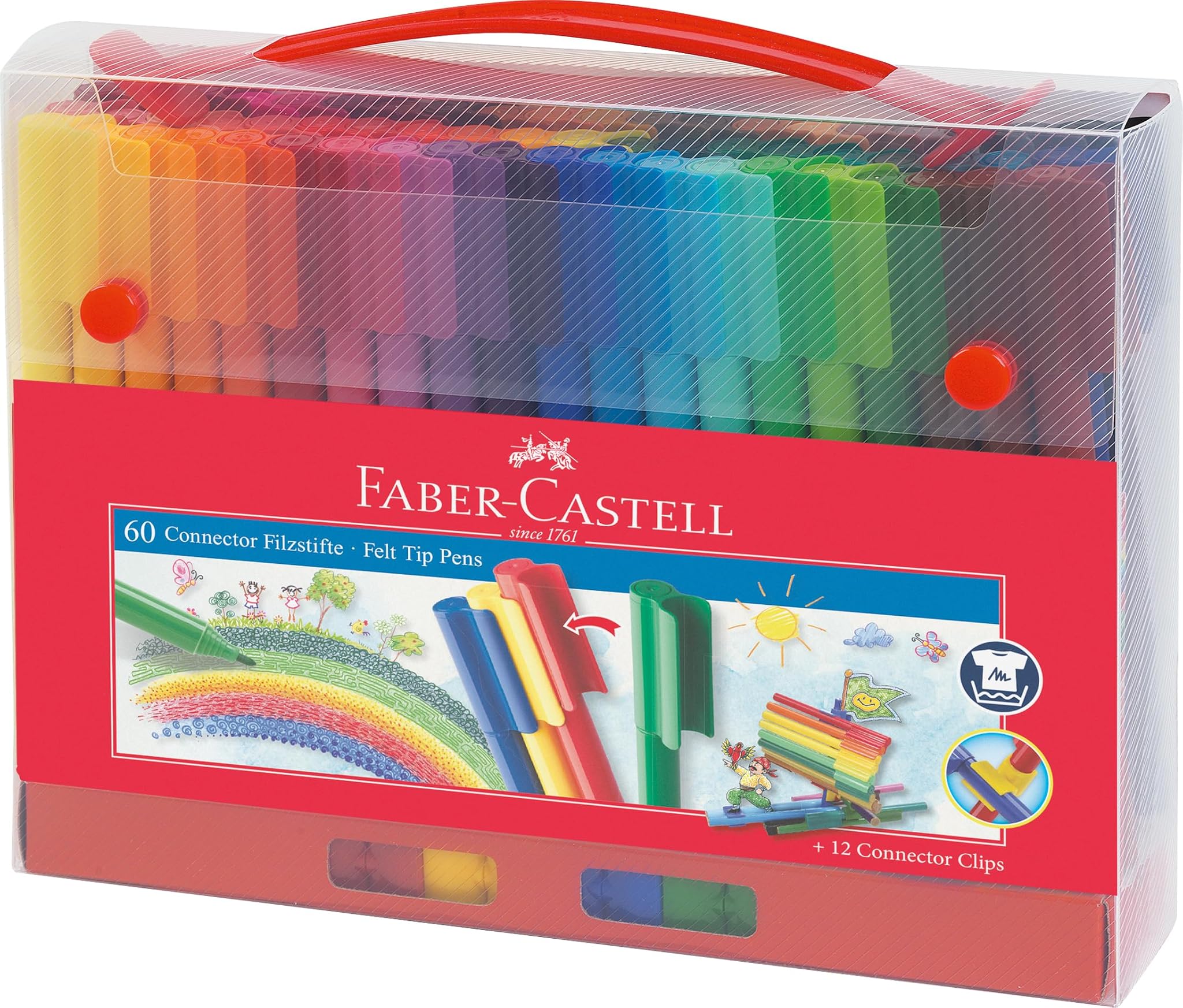 Faber-castell 155560 - Set Pennarelli Connector 74 Pezzi
