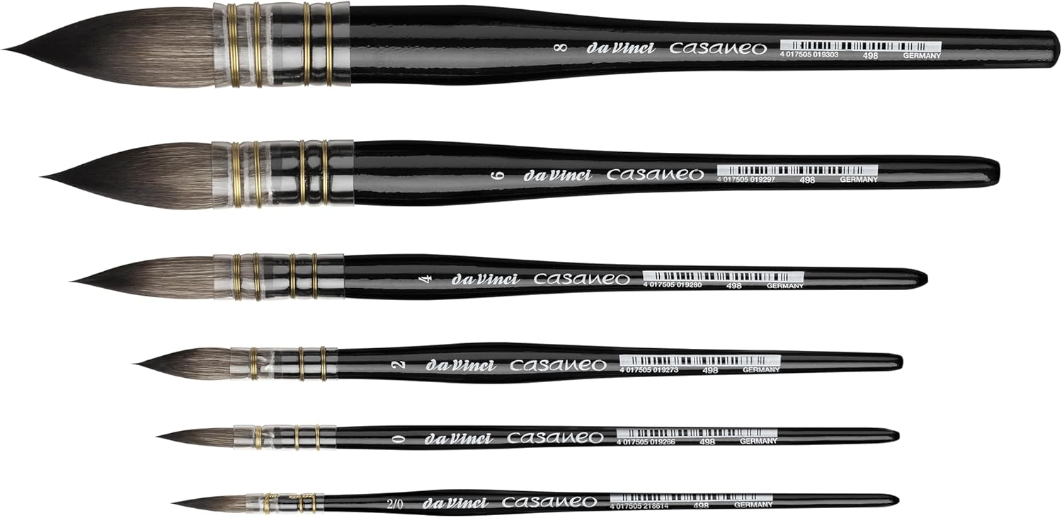 Da Vinci 498 Series Wash Brush, Fibra Sintetica, Nero, 26 x 1.95 x 30 cm - immagine 5