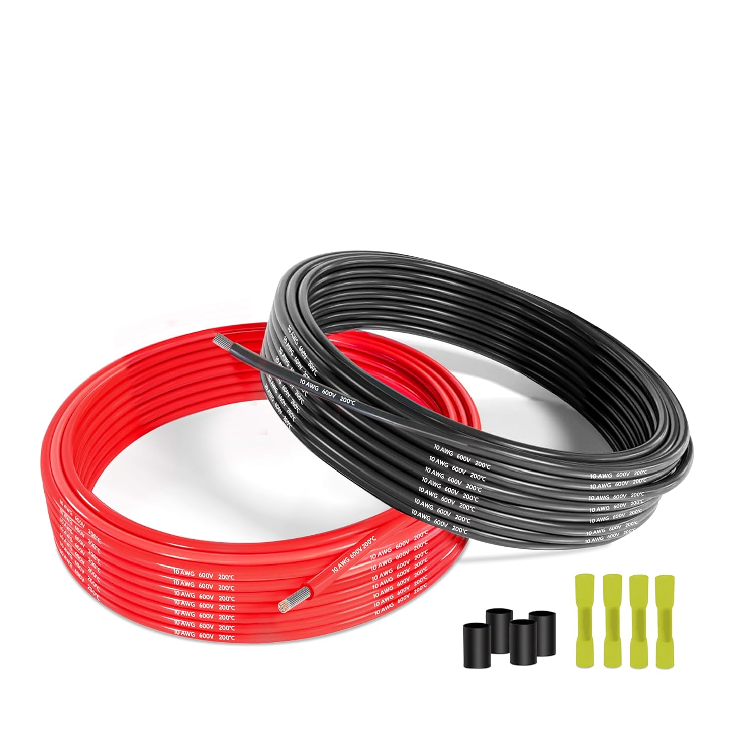 Cavo Elettrico Silicone 10AWG-THUN-CT 5,26mm² cavo elettrico [12m nero e 12m rosso], Fili elettrici in Rame Stagnato a Trefoli, Resistente alle Alte Temperature per Auto RC e Drone - immagine 1