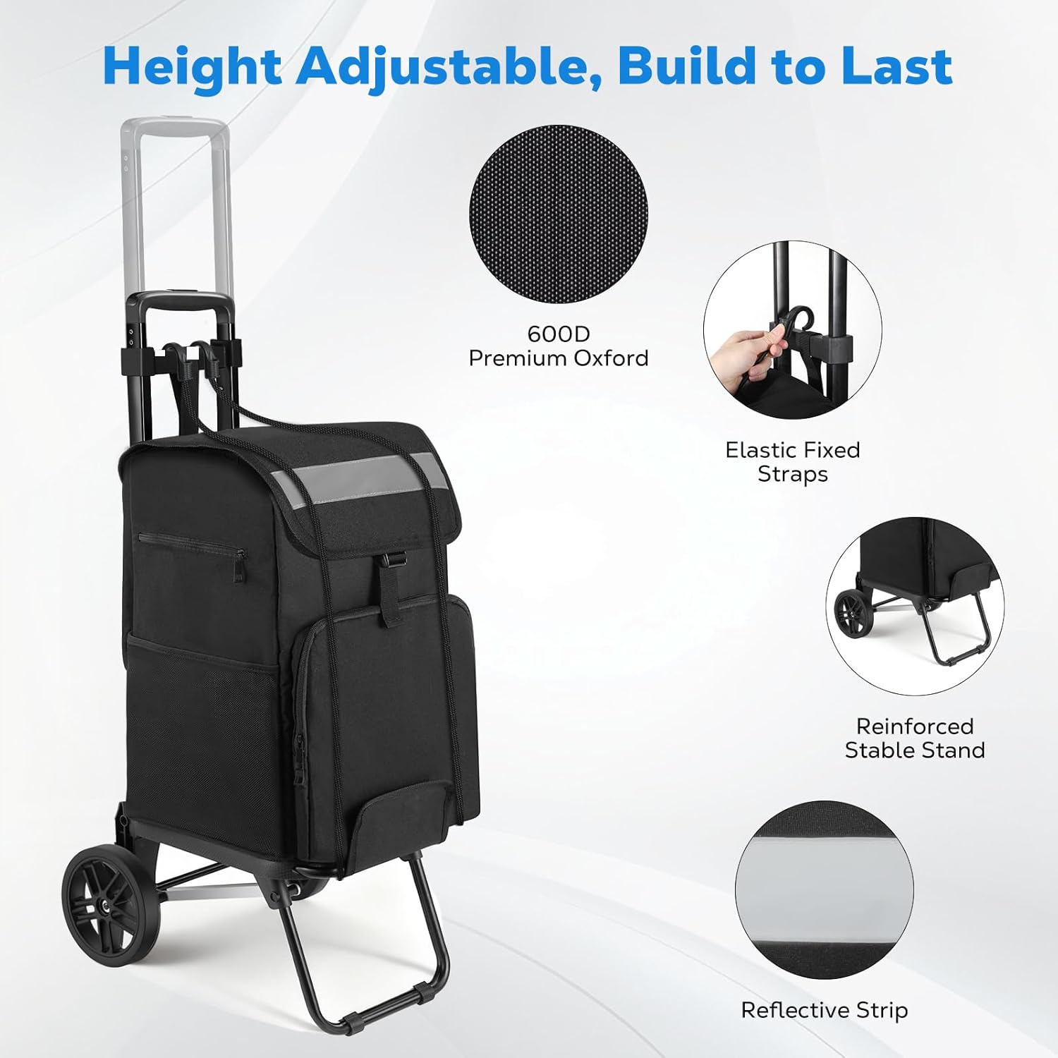 Housolution Carrello Spesa Pieghevole 46L/136KG - immagine 6