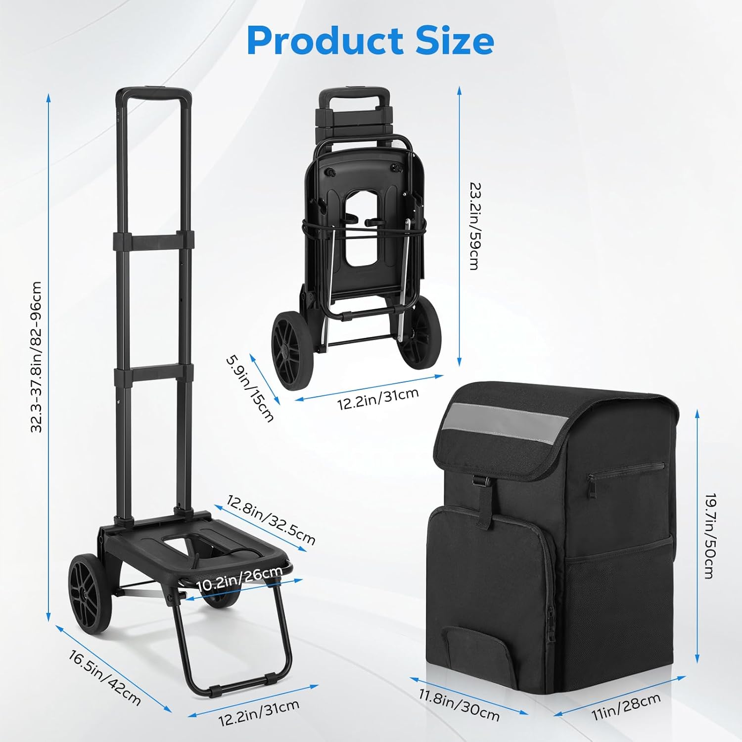 Housolution Carrello Spesa Pieghevole 46L/136KG - immagine 7