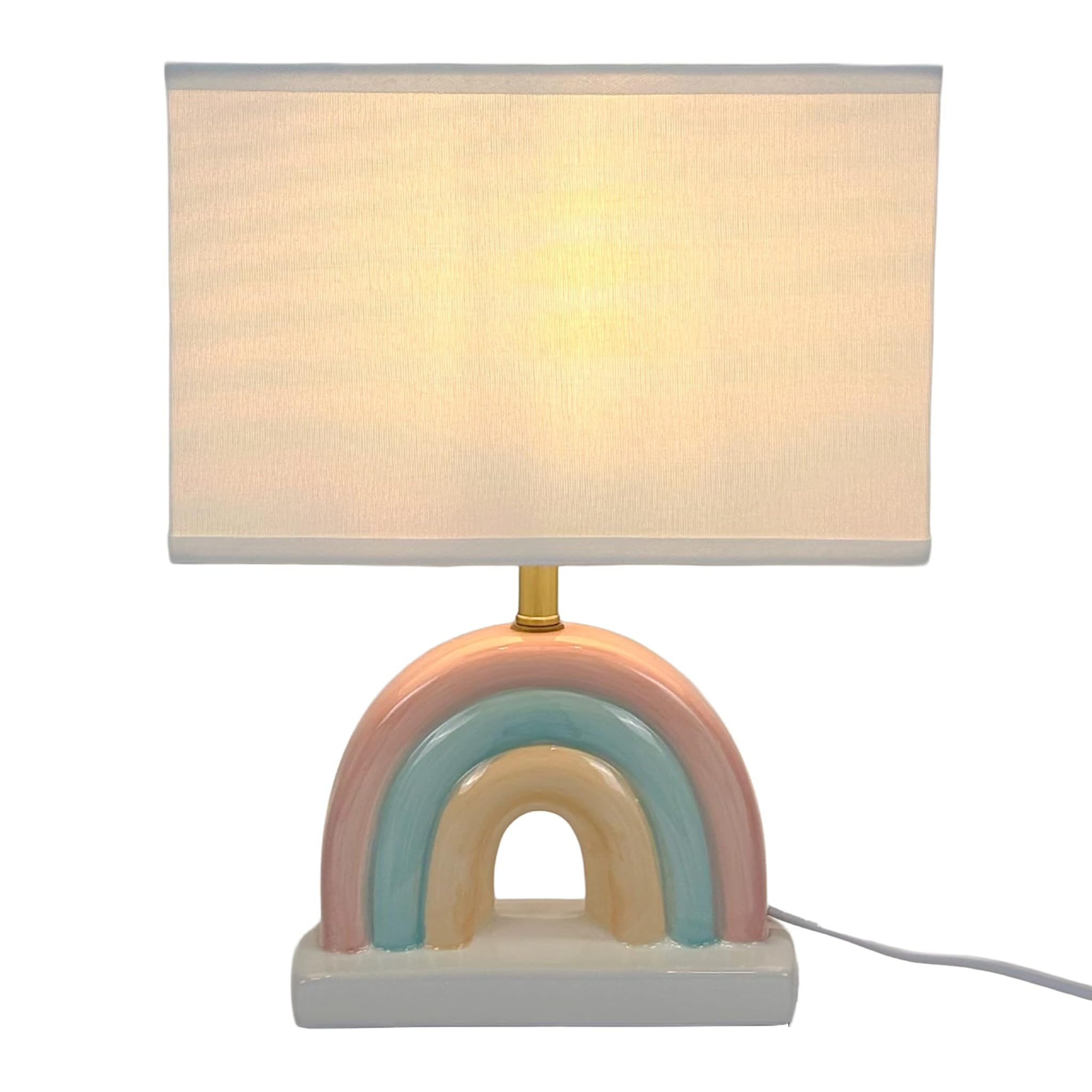Relaxdays Lampada da Tavolo Arcobaleno, Bianco/Pastello