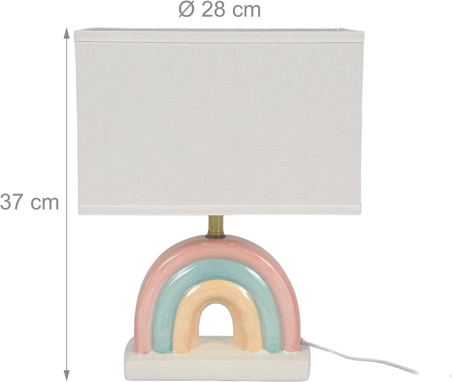 Relaxdays Lampada da Tavolo Arcobaleno, Bianco/Pastello - immagine 4