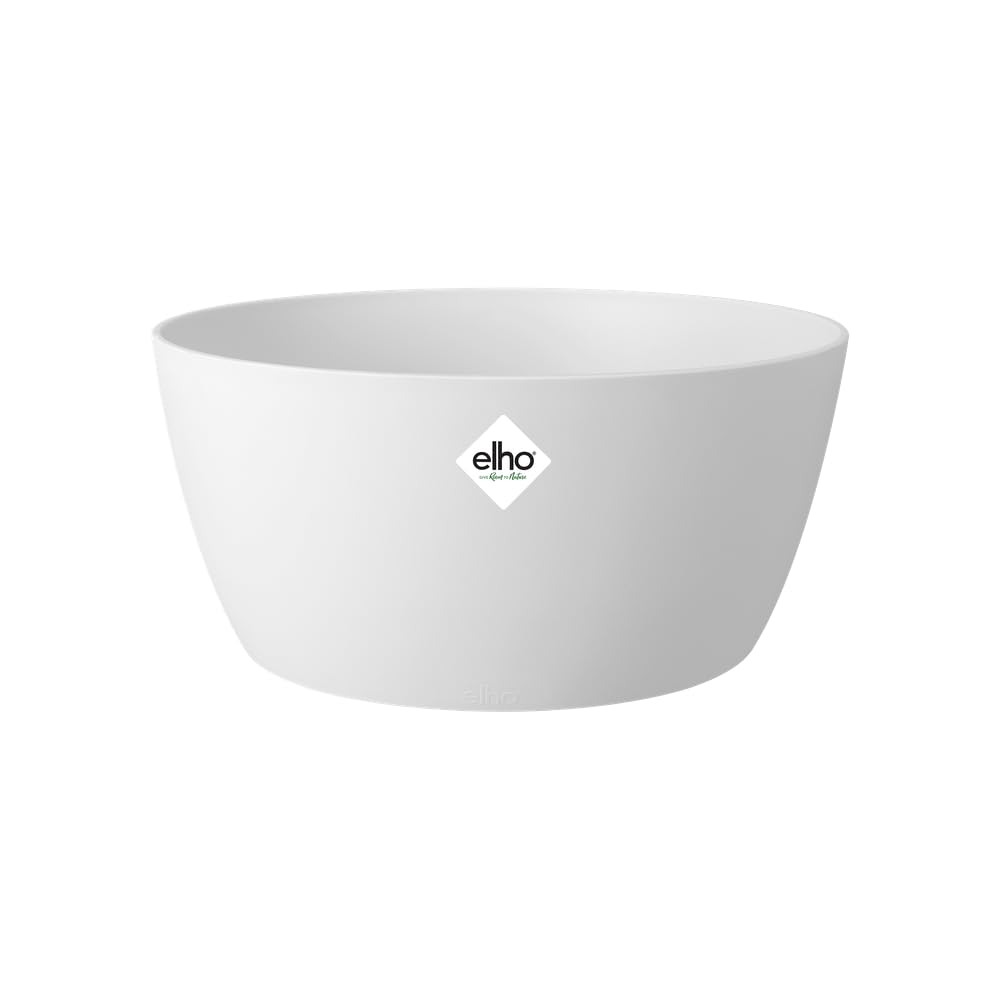 Elho Brussels Bowl 23 - Vaso per Interno - Ø 22.9 x H 10.8 cm - Bianco/White