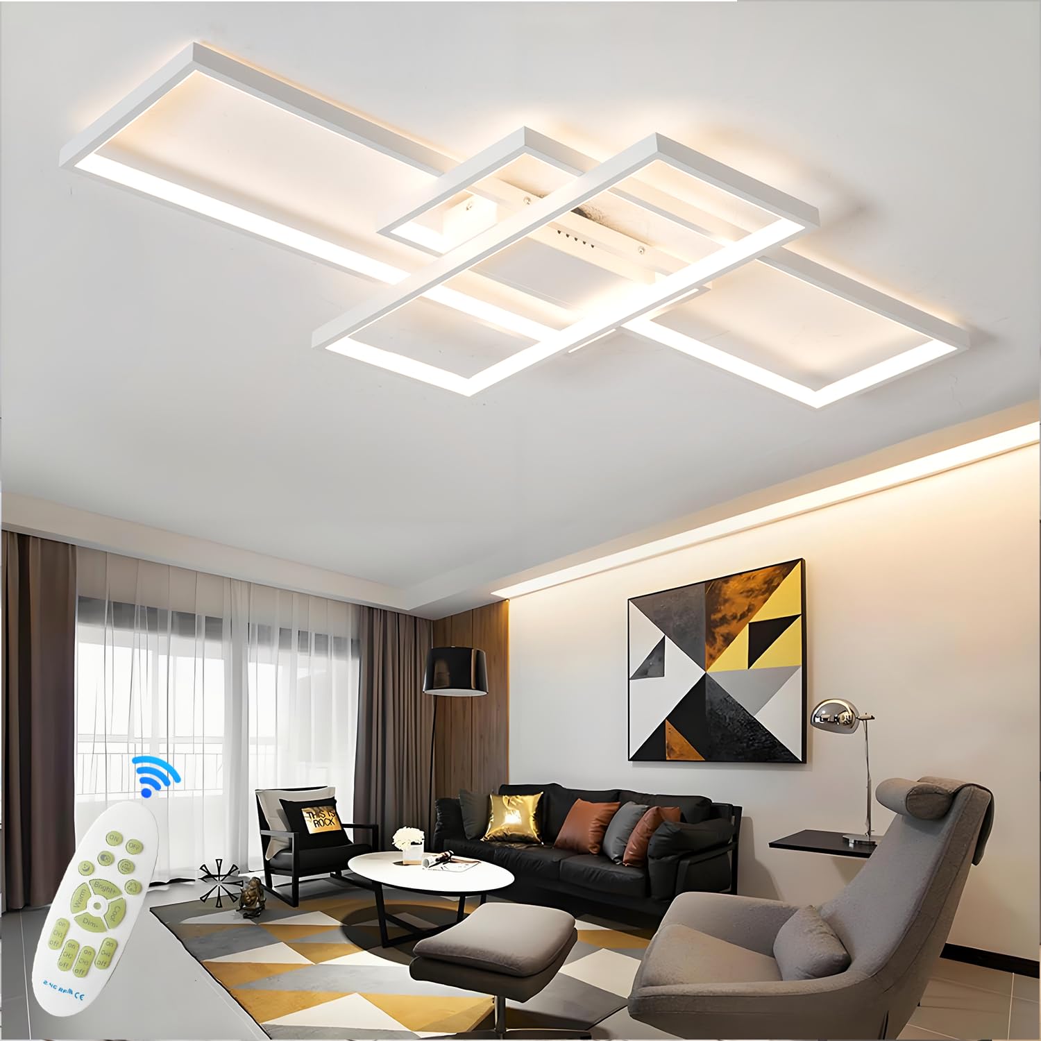 Tjsc Plafoniera LED Soffitto Moderna Dimmerabile 95W