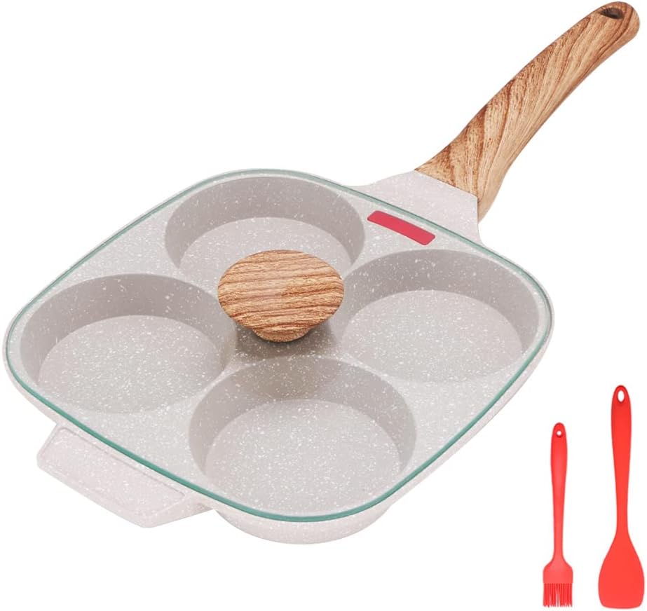 Bobikuke Pankache Padella Antiaderente 4 Fori, Bianco - immagine 1