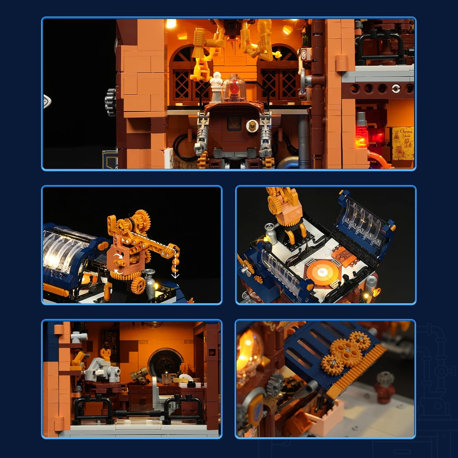 FUNWHOLE Steampunk Kit officina meccanica con luce LED - immagine 4