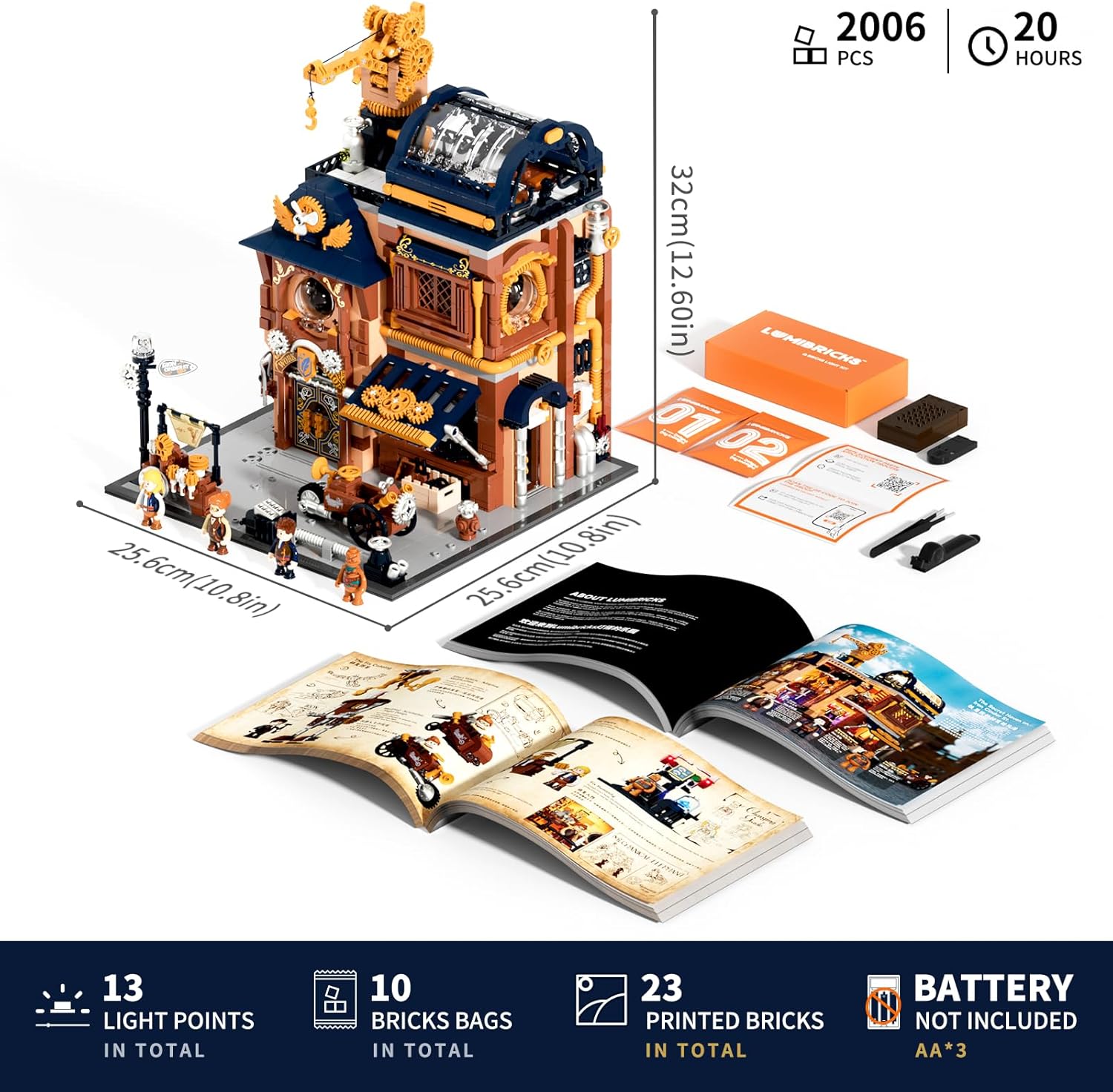 FUNWHOLE Steampunk Kit officina meccanica con luce LED - immagine 6