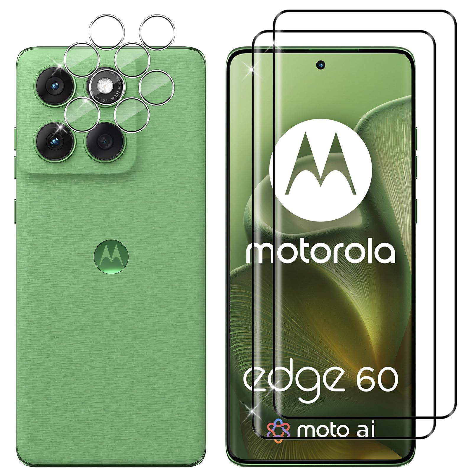 Lutree Vetro Temperato per Motorola Moto Edge 60 (2+2 pz)