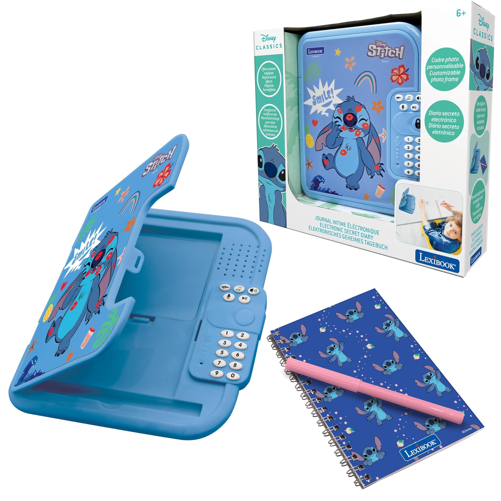 Lexibook Disney Stitch - Diario Elettronico Blu