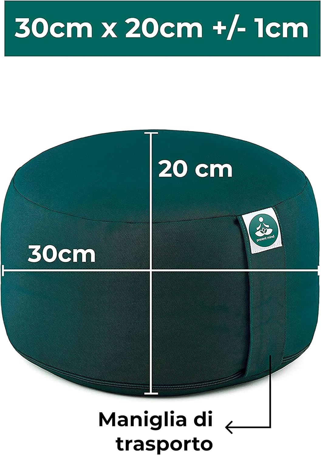 Present Mind Cuscino Meditazione Yoga Zafu - immagine 3