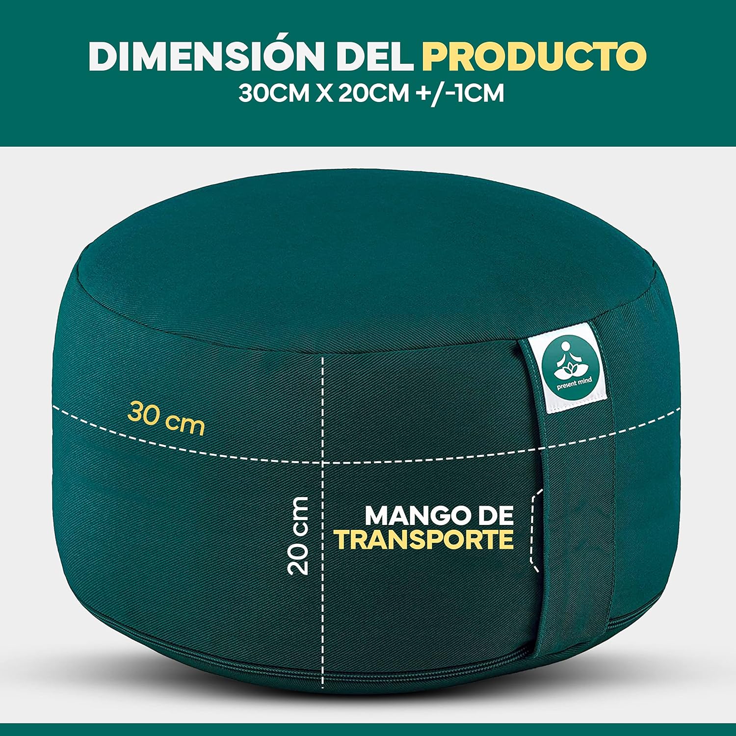 Present Mind Cuscino Meditazione Yoga Zafu - immagine 7