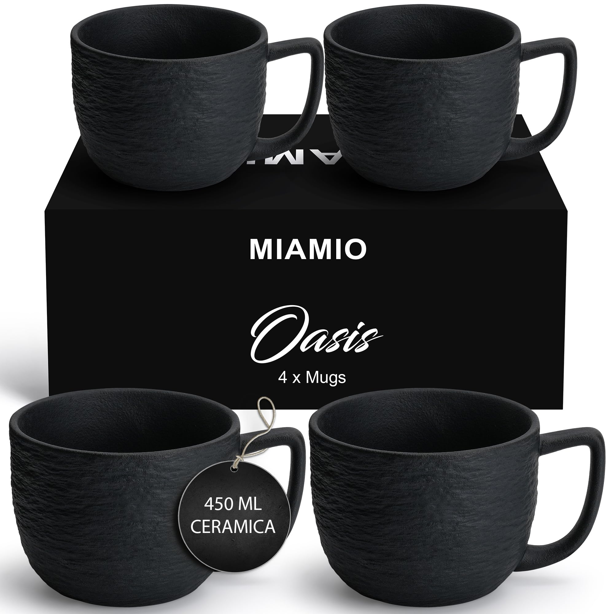 Miamio Set di 4 Tazze da 450 ml - Collezione Oasis