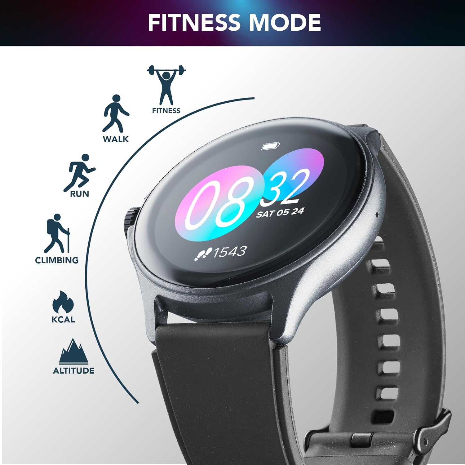 Cellularline ION PRO ROUND - Smartwatch Bluetooth, Nero - immagine 6