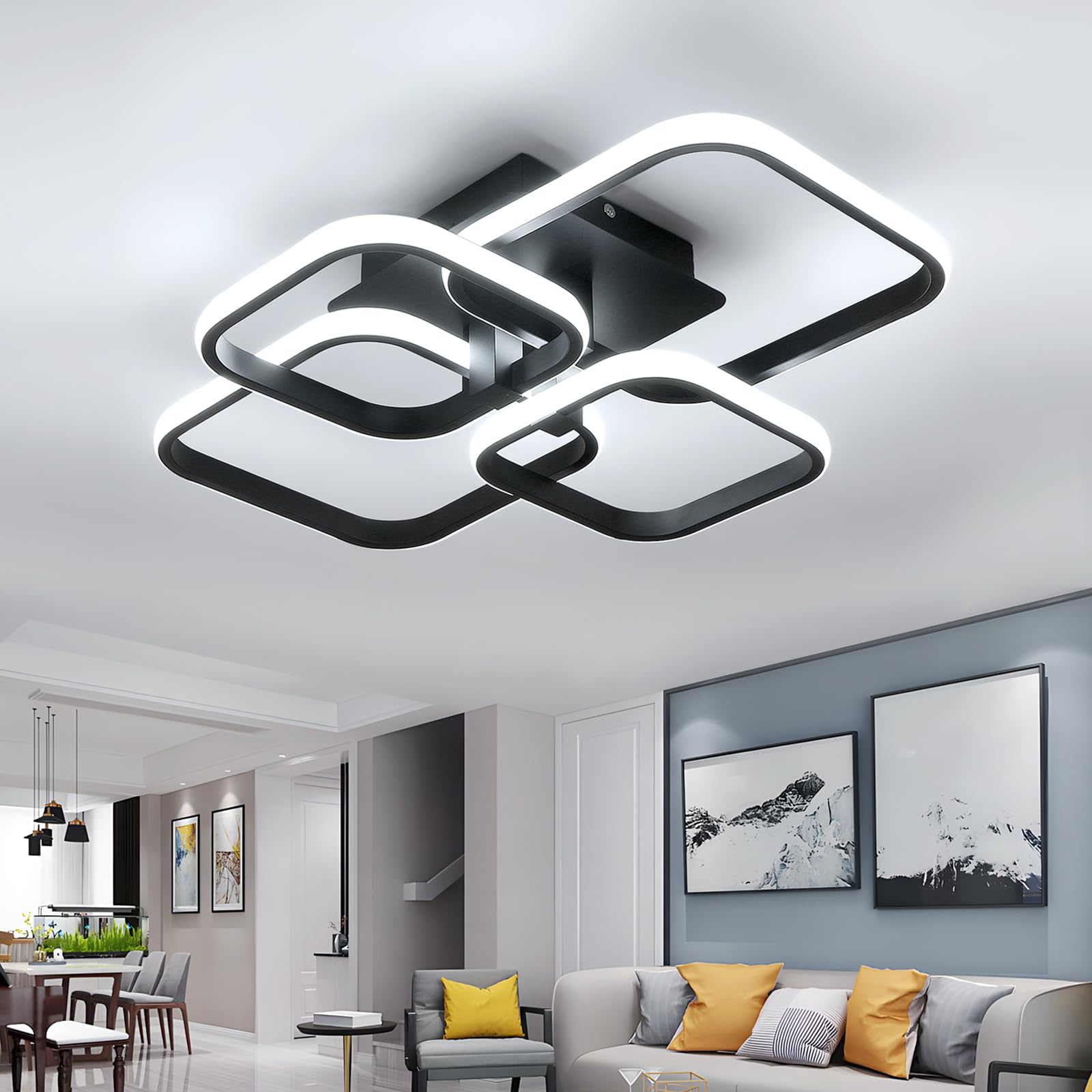 Delipop Plafoniera LED Soffitto Moderna 60W Nera