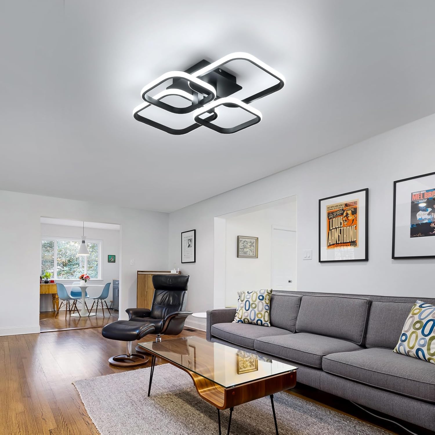 Delipop Plafoniera LED Soffitto Moderna 60W Nera - immagine 8