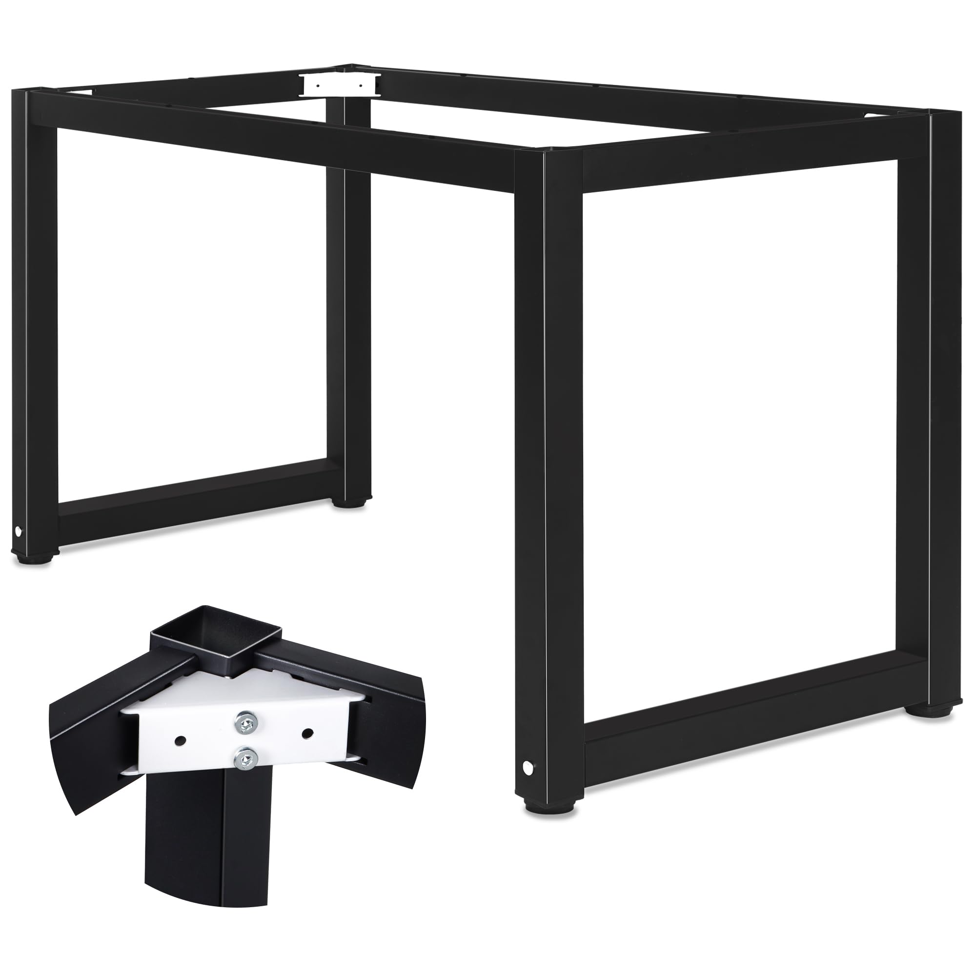 Gambe in Metallo Nero per Tavolo Fai da Te 70 cm