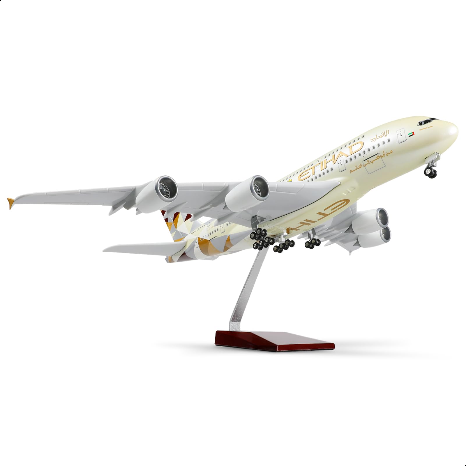QIYUMOKE 1/160 Airbus A380 Etihad - Modello 46 cm