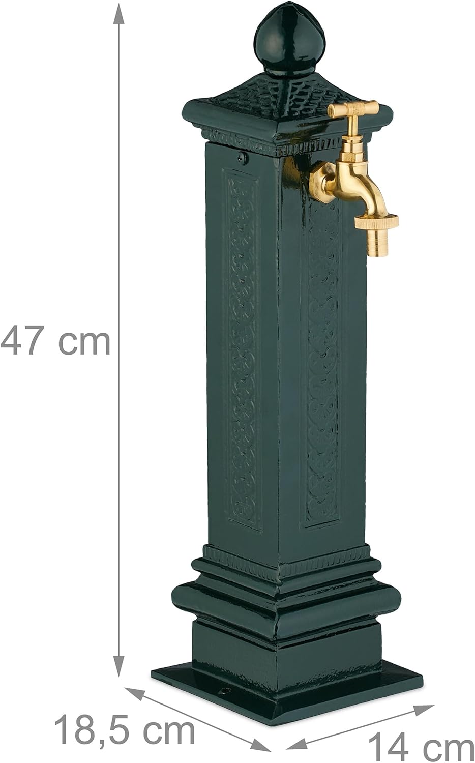 Relaxdays Fontana da Giardino Stile Antico, Verde Scuro - immagine 4