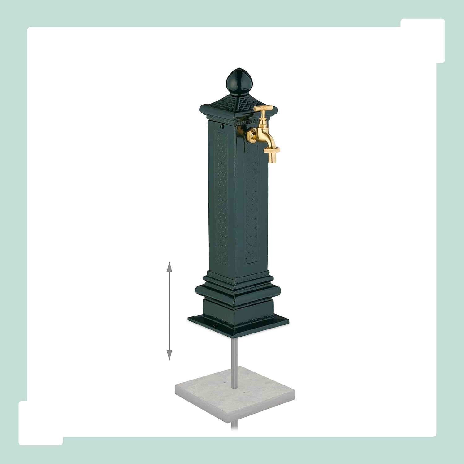 Relaxdays Fontana da Giardino Stile Antico, Verde Scuro - immagine 5