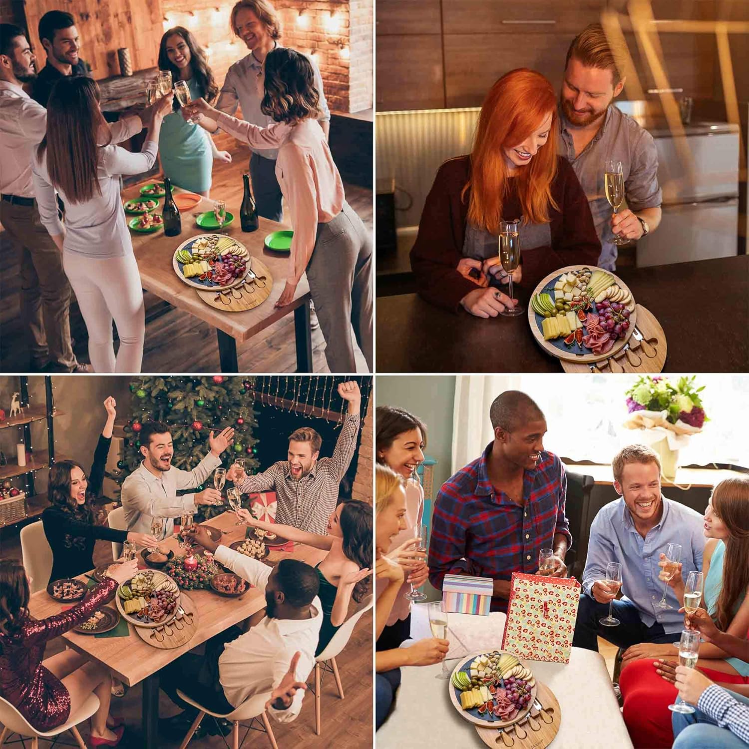 Blauke Tagliere per Formaggi e Set Coltelli in Bamboo - immagine 3