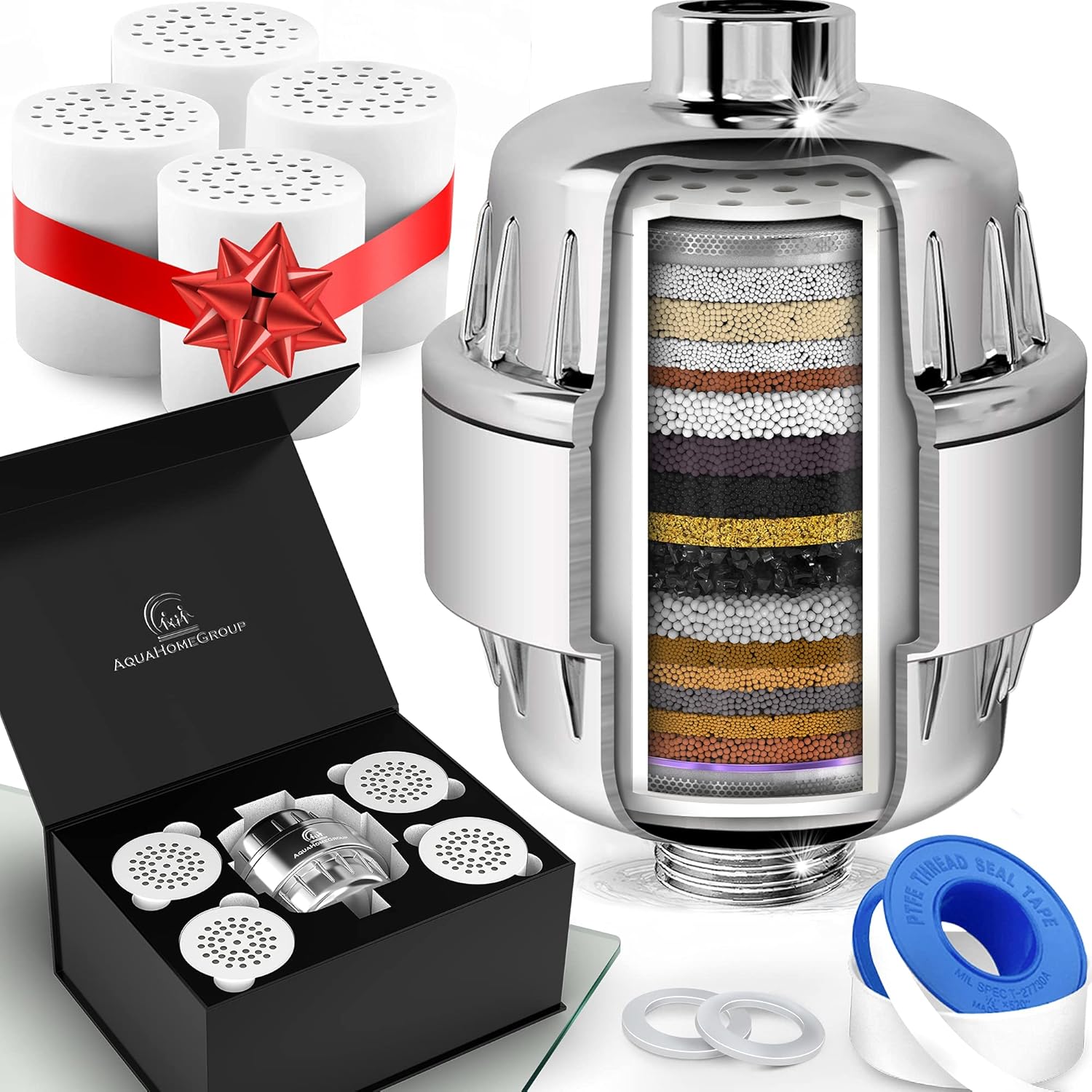 Aquahomegroup Filtro Doccia 20 Livelli con Vitamina C