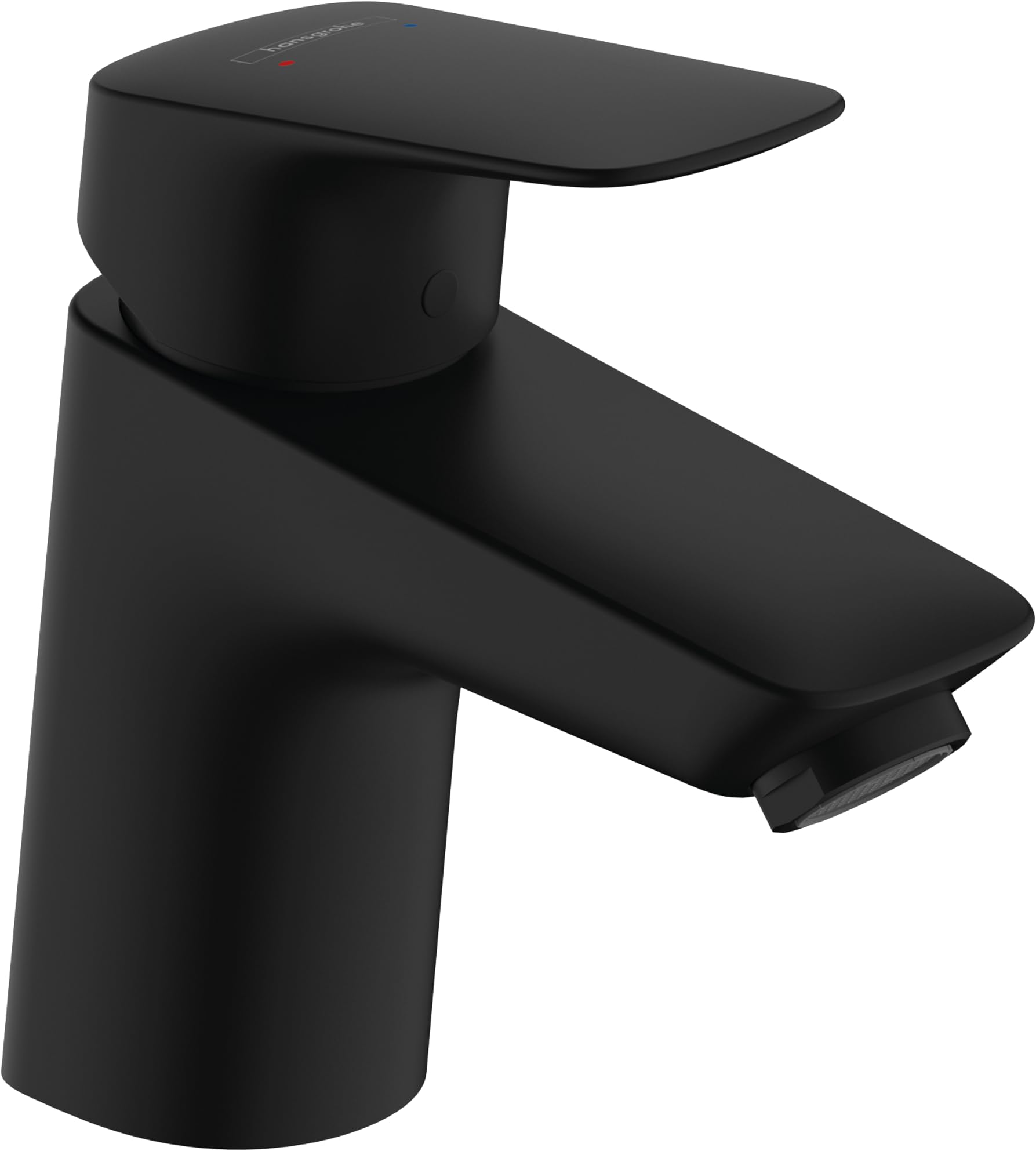 hansgrohe Logis - Rubinetto per lavabo senza scarico, risparmio energetico (CoolStart), Miscelatore lavabo risparmio idrico (EcoSmart) con altezza bocca 67 mm, nero opaco, 71073670