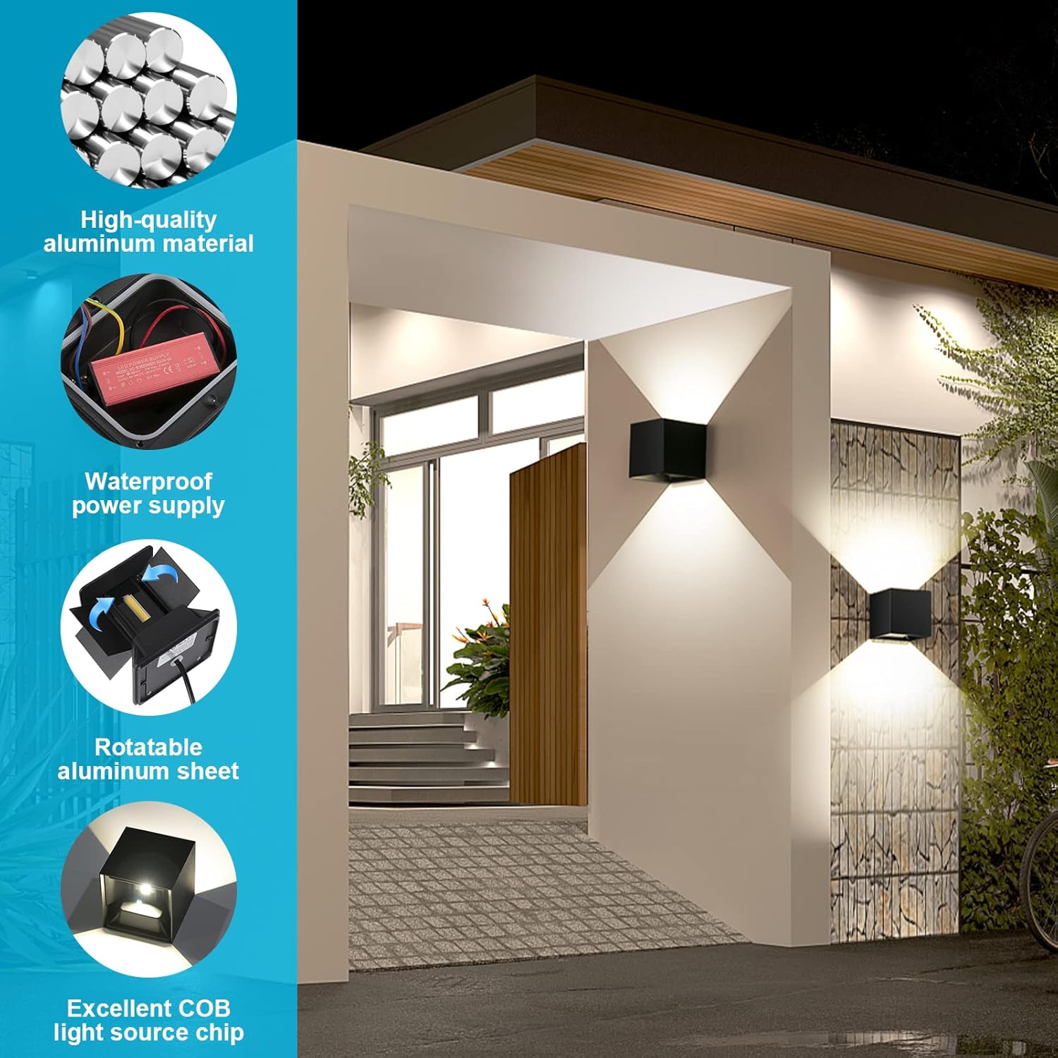 Ledmo Applique da Parete 20W Interno/Esterno (4 Pezzi) - immagine 5