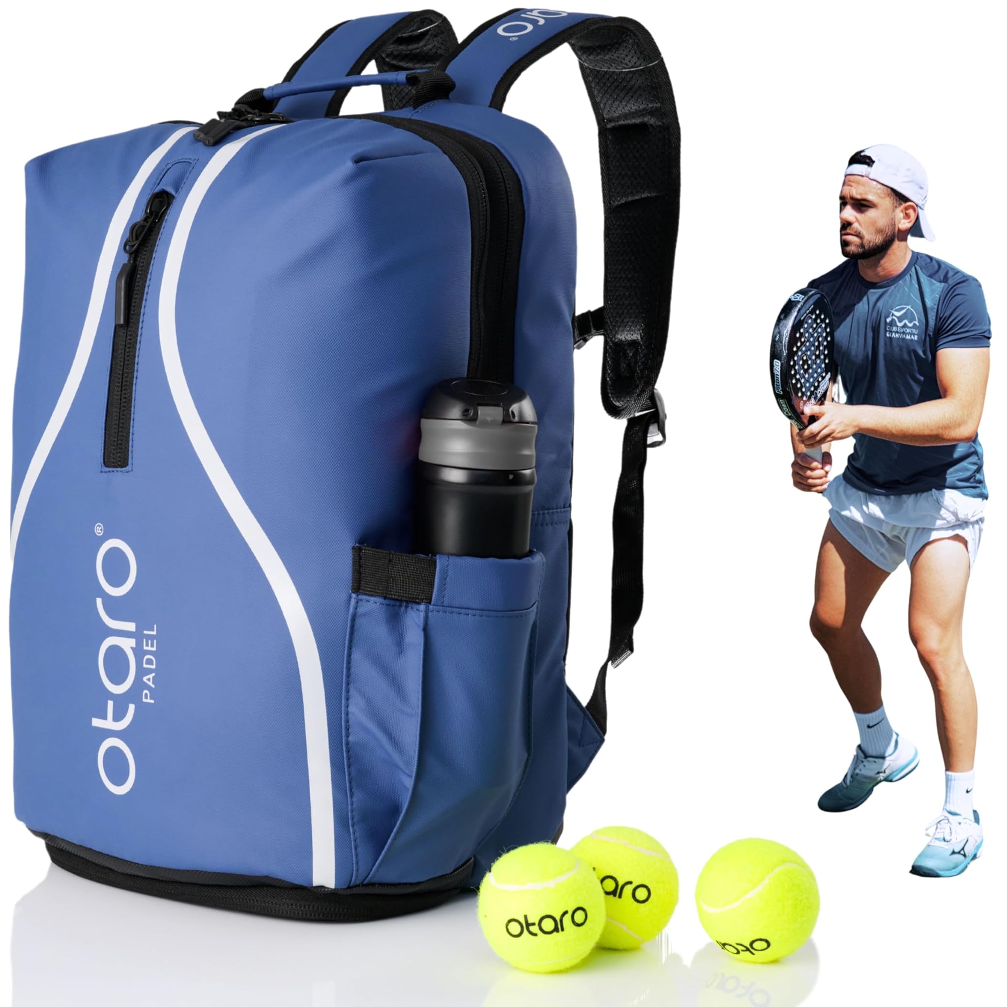 Otaro Borsa Padel 35L per 2 Racchette e Palline